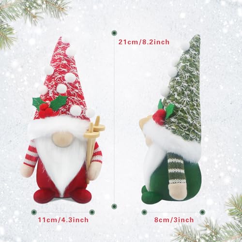 Gehydy-Set-of-2-Christmas-Gnomes-Decorations-Mini-Gnome-Plush-with-Sled-Handmade-Stuffed-Xmas-Decor-for-Home-Kitchen-Farmhouse-Tiered-Tray-Black-Red Gehydy Set of 2 Christmas Gnomes Decorations Mini Gnome Plush with Sled Handmade Stuffed Xmas Decor for Home Kitchen Farmhouse Tiered Tray Black Red