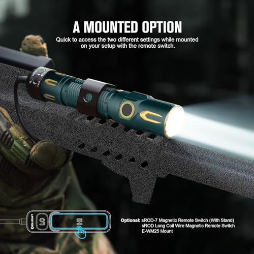 OLIGHT Warrior 3S 2300 Lumens Rechargeable Tactical Flashlight, Compact Dual-Switches LED Bright Light with Proximity Sensor, Powered by Customized Battery for Emergency (Dream Blue) - Image 5