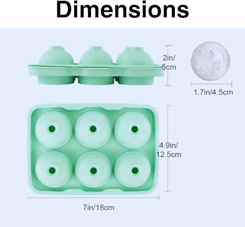 Miniatura 2 de Molde de esfera de cubo de hielo mediano con tapa, ideal para bebidas, cócteles, amantes del whisky y el bourbon, helados, silicona de fácil