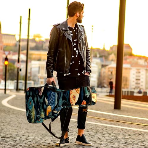 Sac à dos guitare basse 109 cm en tissu Oxford étanche avec motif original poisson C