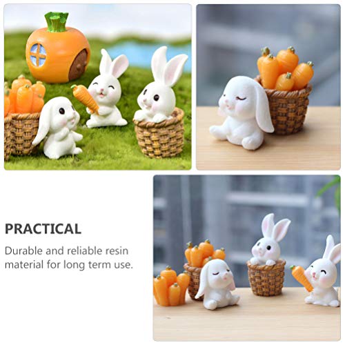 ABOOFAN 9Pcs Páscoa Festa Adorno Prop Coelho Coelho Modelo Micro Paisagem Decorativa para Favores de