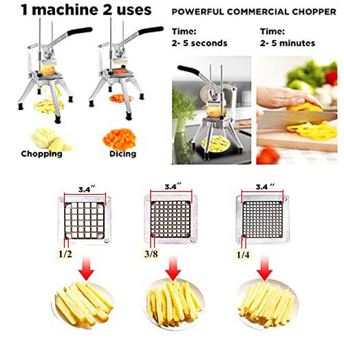 Havulhua Upgrade Fruit Vegetable Cutter Stainless Vegetable Chopper, French Fry Cutter, Stainless Onion Dicer For Tomato Peppers Mushroom With 1 Replacement 1/4"Blade (1/4) #TOP4