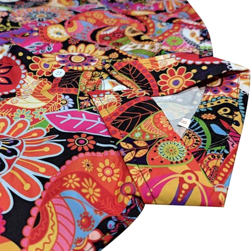 Image of Men's Hawaiian Shirt Tops Vintage Short Sleeve Button Down Beach Shirt Male Tropical Floral Summer Pullover Party Holiday