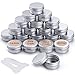 Pots en Aluminium, 20 Pièces Conteneurs Cosmétiques Vide Pots de Voyage Rondes avec Mini Spatule et étiquette pour Maquillage, Crème, Baume à lèvres - 20 ML