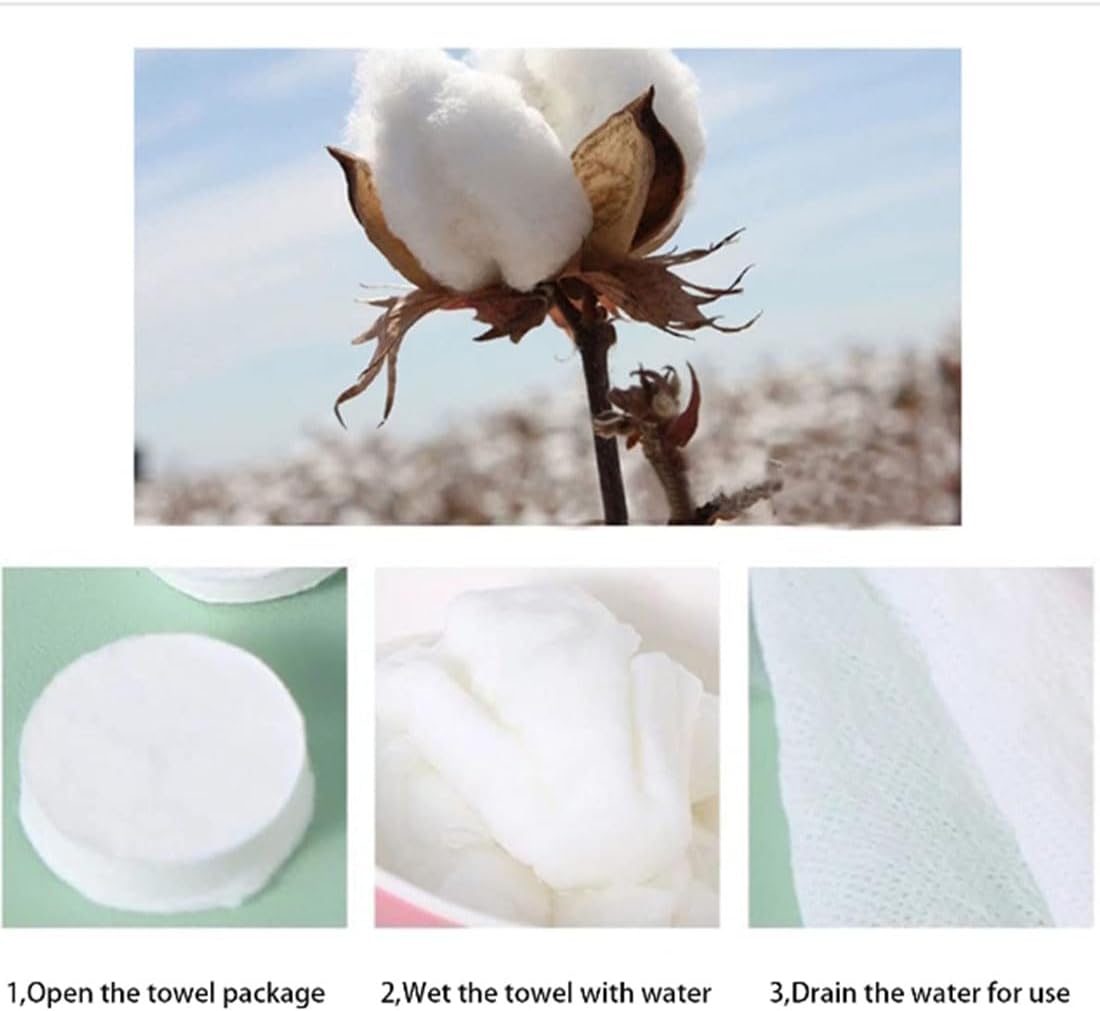 Compress Cotton Coin Tissue Towel, Compressed Towels for Camping, Disposable Face Compressed Towels, Camping Towels Compress Towel Tablet, Camping, Sports,150 PCS (8in×8in) image 4
