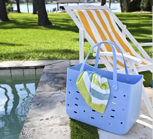 X-Large Eva Beach Tote Travel Bag Rubber for Girls and Women Large Capacity, for Boat Pool Beach Gym Essentials Carrier Overnight Bag, Perforated Design3