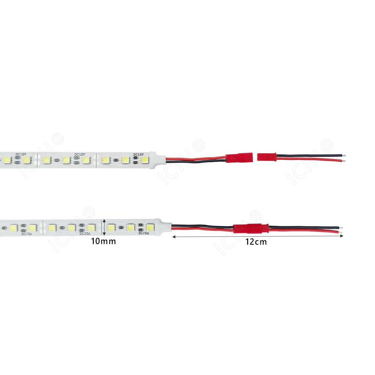 ICIH Pack de 10 tiras de luces LED rígidas no impermeables 5050 de 7 W superbrillantes