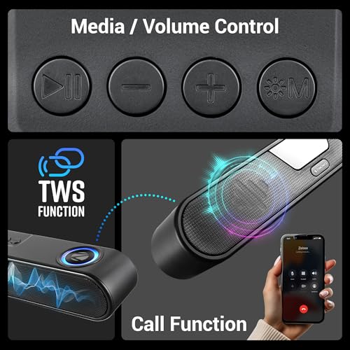 Image of ZEBRONICS Astra 40 Portable Bluetooth Speaker, 20W RMS, Dual Drivers + 2 Passive Radiators, Upto 8 Hours Playback, BTv5.3 | USB | AUX | mSD | TWS, Splash Proof, RGB, Deep Bass (Black)