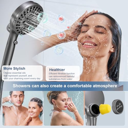 Cabezal de regadera filtrado con ducha manual, 10 modos de rociado miniatura 2