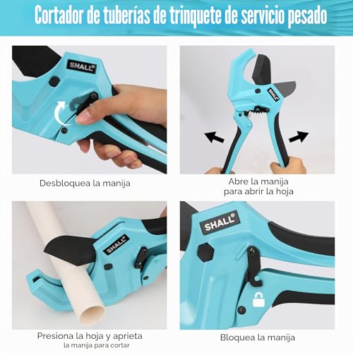 Miniatura 6 de Shall Cortador De Tubos De Plástico De 2,5 63 Mm , Cortador De Pvc, Tubos De Plástico Pex, Pvc Y Ppr De 63 Mm De Diámetro Exterior, Tubos De Plástico De Alta Calidad