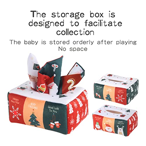 Lencyh Caixa de Lenço Infantil - Brinquedos sensoriais macios para brinquedos de aprendizagem pré-es