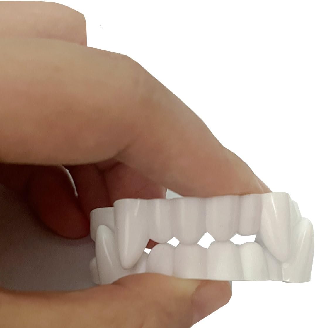 Benilax 24 Pack White Vampire Fangs Teeth Halloween Costumes Props Dress-Up Pretend Play
