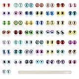 TOAOB 100pcs Assorted Colors Glass Dragon Eyes 8mm Crafts Cabochons for Clay Doll Making Sculptures Props and DIY Jewelry Making Findings