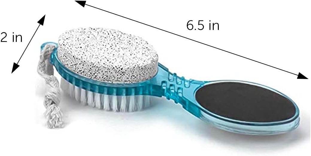 GMSD 4 in 1 Pedicure Paddle Kit Tool with Pumice Stone for Feet, Foot Hand Toe Nail Cleaning Brush, Metal File and Emery Board, Manicure Pedicure Foot Rasp Callus Corn Remover Pedi Set (1 Pack)
