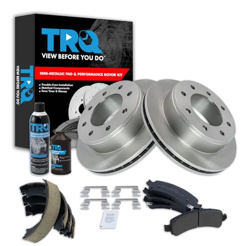 Image of TRQ Rear Brake Pad & Rotor Kit Compatible with 2003-2008 Chevrolet 2003-2008 GMC