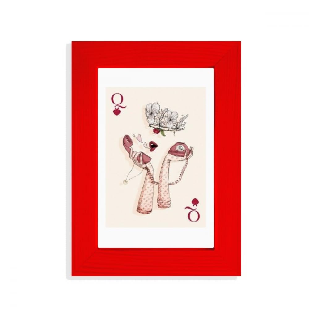 Cadre photo rouge motif cœur Q pour portrait et décoration intérieure