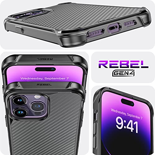 Rebel Phone Iphone 14 Pro Max Case Series Gen-4 Aramid Fiber, Strong Magsafe Compatible, Protective Shockproof Corners, Metal Buttons, Upgraded Slim Case For Iphone 14 Pro Max 6.7 2022 (Black) #TOP4