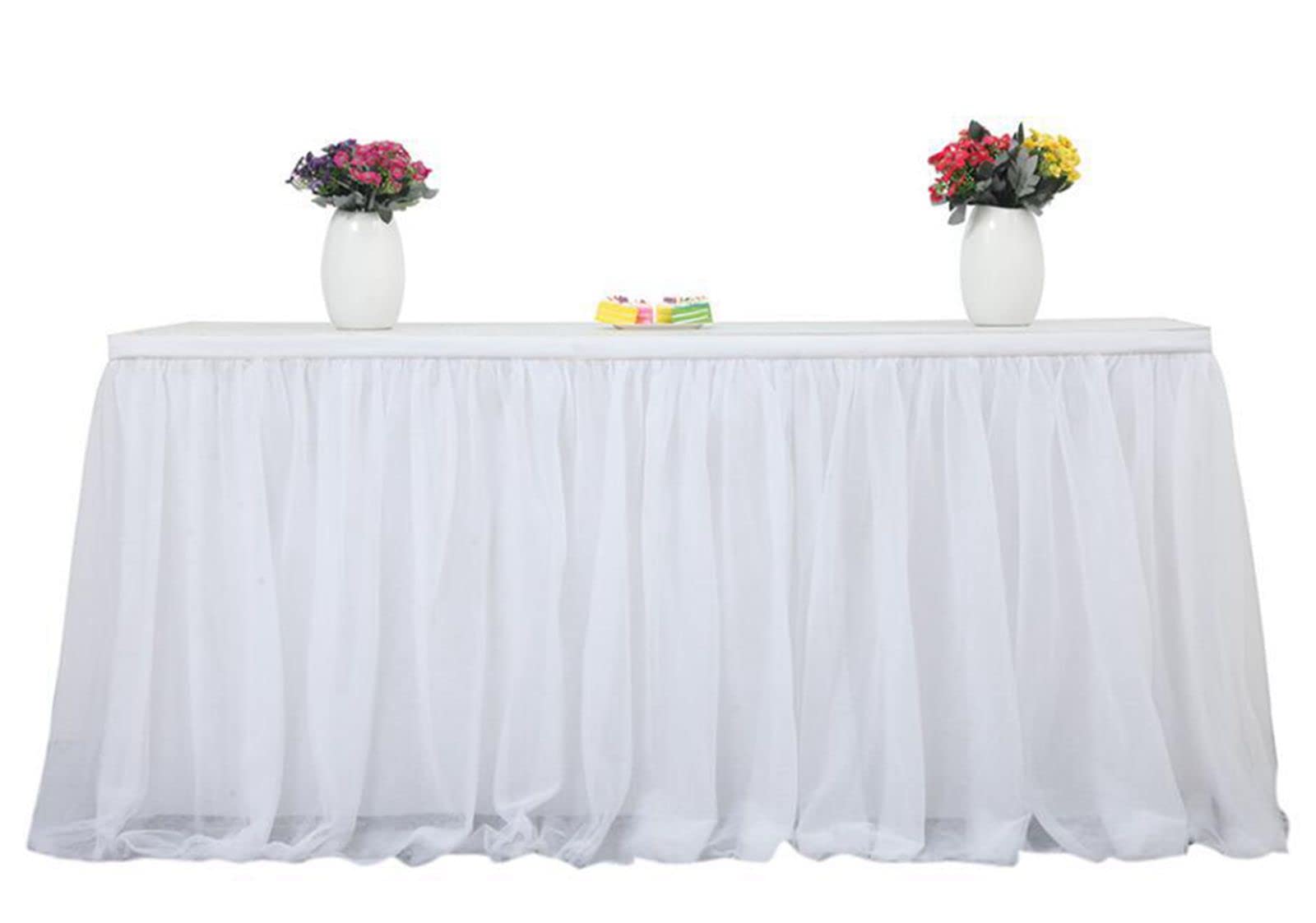 Gonna Da Tavolo In Tulle 275x76 Cm - Per Matrimoni, Feste E Compleanni | Decorazione Elegante E Riutilizzabile