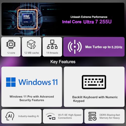 Image of Dell Pro 16 Premium Business Laptop | Next Gen Ultra 7 255U(12 Core /5.2GHz) | 16 inch WUXGA AI PC,16GB DDR5 RAM, 512GB SSD, Backlit KB, WiFi 6E,Win 11Pro- for Professional Workstation & Business Productivity
