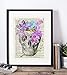 Skull, Skeleton Anatomy Vintage Dictionary Art Print, Modern Contemporary Wall Art for Home Decor, Boho Poster Sign 8x10 Inches, Unframed (Skull with Flowers & Crystals)