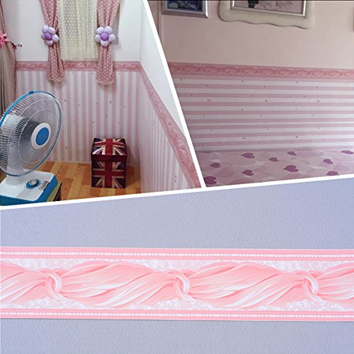 Yifely Pink Bowknot Wallpaper Border Peel & Stick Wall Covering Kitchen Bathroom Bedroom Tiles Decor Sticker #TOP1