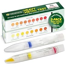 Mercury and Lead Test Kit Specific Kit 2 Test Pack - Heavy Metals Test Kit, At Home Water Testing Kit, Lead Testing Kit, Mercury Test Kit, Heavy Metal Test Kit for Urine, Water, Food & Other Materials