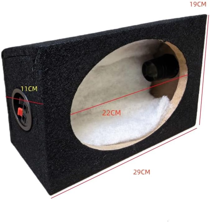 6x9 Inch Curved Speaker Case for Car DIY Sound Grey Carpet Cover 2 Pack (Black)