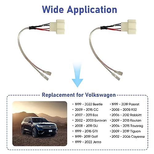 Image of Car Door Speaker Wiring Harness Replacement for Volkswagen VW 2009-2018 Ti guan, 1999-2019 Golf, 1999-2016 Jetta, 1999-2019 Beetle, 1999-2019 Passat Speaker Wire Adapter Connector Plug, 2PCS