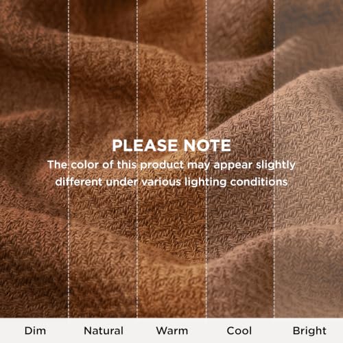 Image of Bedsure 100% Cotton Blanket, Herringbone Weave, Twin-XL, Burnt Orange