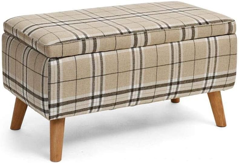 Petit Tabouret Repose-Pieds Ottoman Rectangulaire Bleu Bois Massif - 3