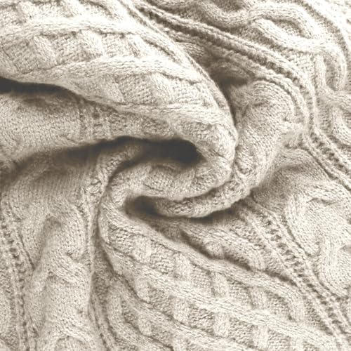 Men's Long Sleeve Cable Knit Pullover Sweater Fisherman Twist Patterned Oversize Lightweight Crewneck Sweaters4