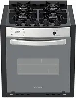 Fogao A Gas De Embutir Gaudi Prisma Vitreo El 4q Inox Gas Glp