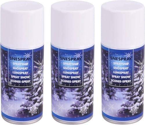 TOUS LES CADEAUX Lot de 3 - Neige Artificielle décorative Spray - 3 Bombes de Neige décorative - pour Sapin de Noël, Décoration Fenêtres...