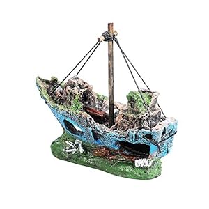 inherited Aquarium Dekoration Schiff, Harz Angeln Schiff Aquarium Dekor für Aquarium, Corsair Schiff Versunkene Boot Segelschiff für Aquarium Dekoration, ideal für kleine Garnele Fisch Schildkröte
