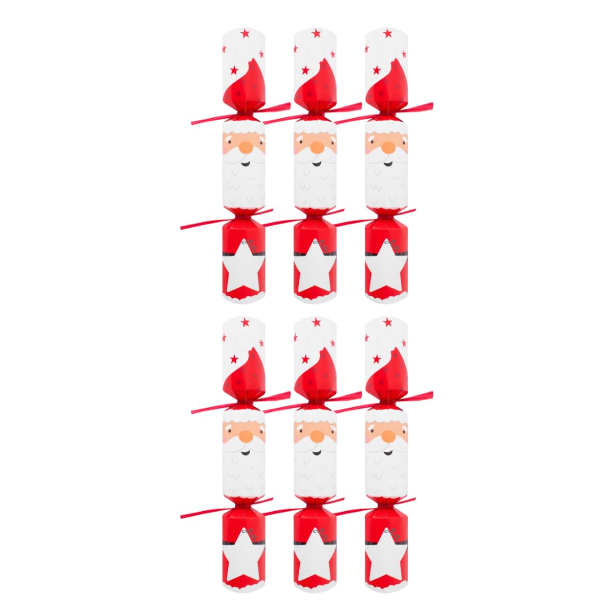 YöL 6 Make Your Own Santa Christmas Crackers 12 Inch DIY Kit – Festive Family Craft Activity with Hats, Mottos, Snaps & Raffia Ties – Eco Conscious Crackers & Packaging for Xmas Table Decorations