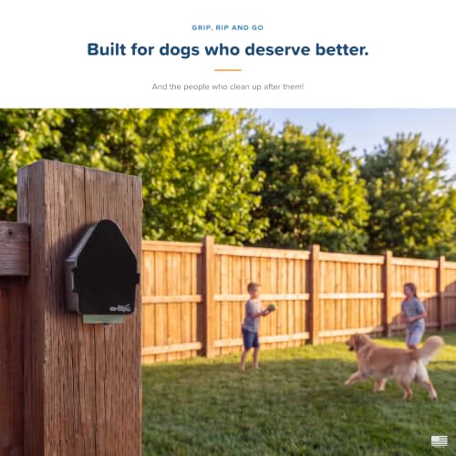 Image of Indoor /Outdoor Dog Poop Bag Dispenser Wall Mount (Black), Includes 3 Sample Rolls of Waste Bags, Easy Setup Dog Poop Station