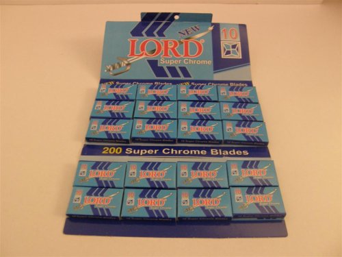 200 Lord Double Edge Safety Razor Blades Super Chrome