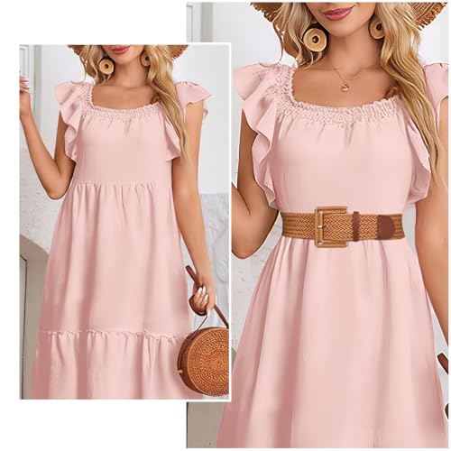 JASGOOD Straw Woven Wide Waist Belt for Dress Womens Boho Braided Belt Fashion Rattan Ladies Big Buckle Dress Belt4