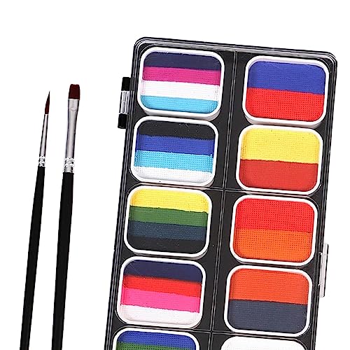 Colaxi de pintura facial e corporal 12 cores à base de água laváveis para festas conjunto de pintura