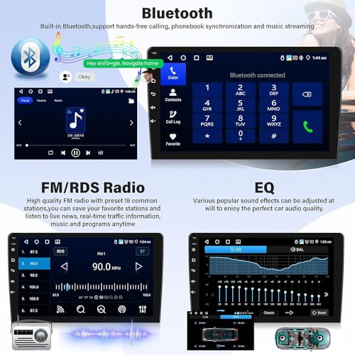 Image of 4+64G Android 14 Car Radio Stereo for Ford F150 2004 2005 2006 2007 2008, 4 Core 7 inch IPS Touch Screen Car Stereo for Ford F150 Wireless Carplay Android Bluetooth GPS Backup Camera WiFi DSP SWC FM /RDS