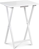 Vista 71 de PJ Wood Mesa rectangular plegable portátil para servir aperitivos, construcción de madera maciza con acabado natural (juego de 4 piezas)