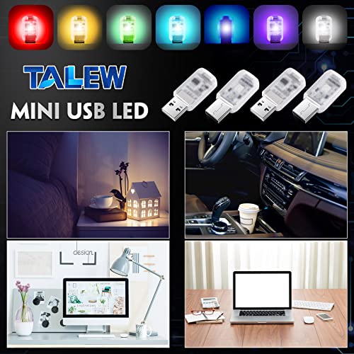 4 Pieces Mini Usb Led Light, Rgb Car Led Interior Lighting Smart Usb Led Atmosphere Light Laptop Keyboard Light For Car Decoration Home Office Night Lamp, Adjustable Brightness,7 Colors #TOP6
