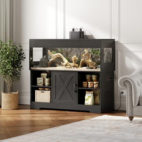 Image of Herture 60 Gallon Reptile Tank with Stand,Reptile Enclosure with Cabinet