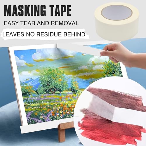 Image of Masking Tape 2 inch Wide, Beige White Painters Tape General Purpose Tape for Crafts Painting Labeling Decoration School Projects Home Office, 2 inchX55 Yards