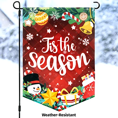 Christmas Garden Flag - Christmas Flags For Outside 12X18 Double Sided - Christmas Flag Weather Resistant - Artist Rendered Christmas Yard Flag- Winter Yard Decorations Holiday Banners Outdoor #TOP4