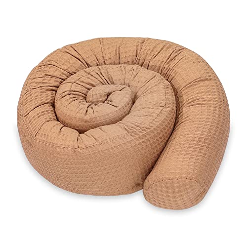 Totsy Baby Seitenschläferkissen Bettschlange Body Pillow 150 cm Baumwolle - Kopfkissen lang Bettrolle Schlafkissen Nackenrolle Kissen Oeko-Tex Braun