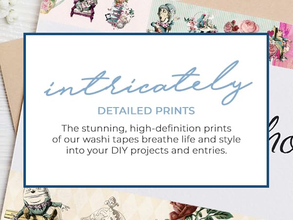 Miniatura 3 de Serenity Fair Alice Adventures in Wonderland Tea Party - Juego de cinta adhesiva reutilizable, suministros de manualidades versátiles, cinta extra