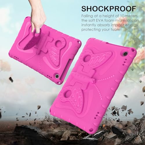 Étui Kindle Fire HD 10 antichoc en mousse EVA rose avec support