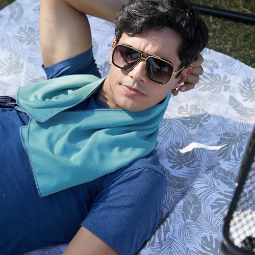 image for Rainleaf Microfiber Towel Perfect Travel & Gym & Camping Towel. Quick 