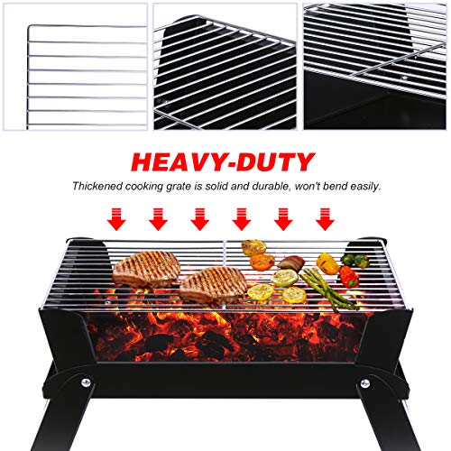 yeacher Churrasqueira a carvão portátil dobrável Grelha de cozinha de aço inoxidável de mesa Churras